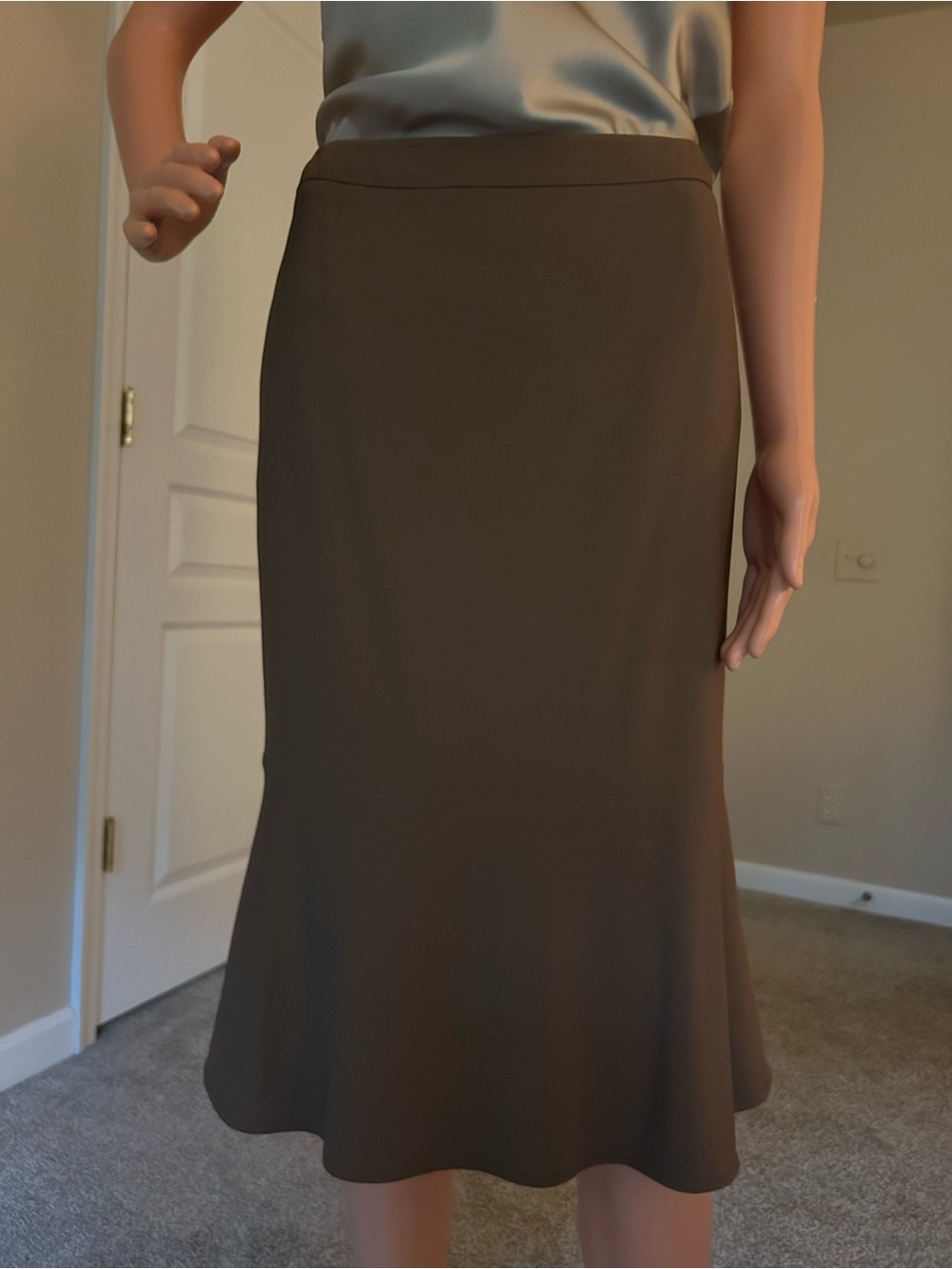Valentino  Roma  Brown A-Line Midi Skirt